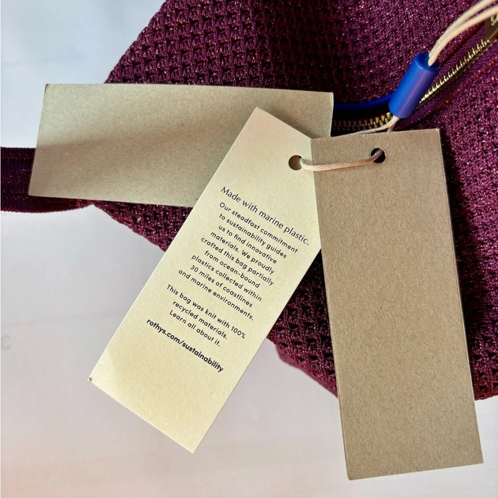 NWT Rothy's The Party Pouch in Garnet Sparkle - Picture 11 of 14